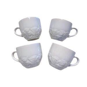 VTG Christian Dior Coffee Mugs Set of 4 French Country Rose Oyster 90s Retired